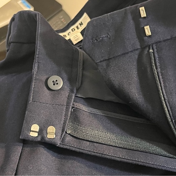 Boden Womens Size 4 Petites Navy Blue Wide Leg Culotte Pants Cropped Career - Picture 6 of 14